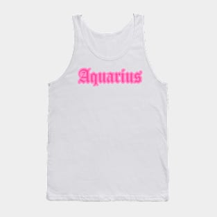 Aquarius Zodiac Pink Astrology Aesthetic Tank Top